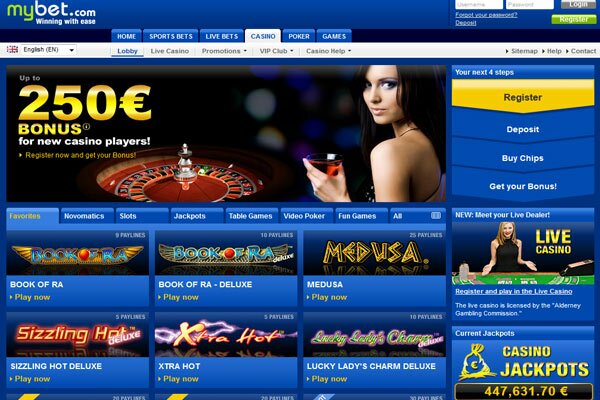 MyBet Casino Homepage